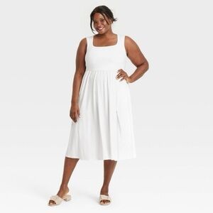 NWT 2X Elegant White Sleeveless Dress